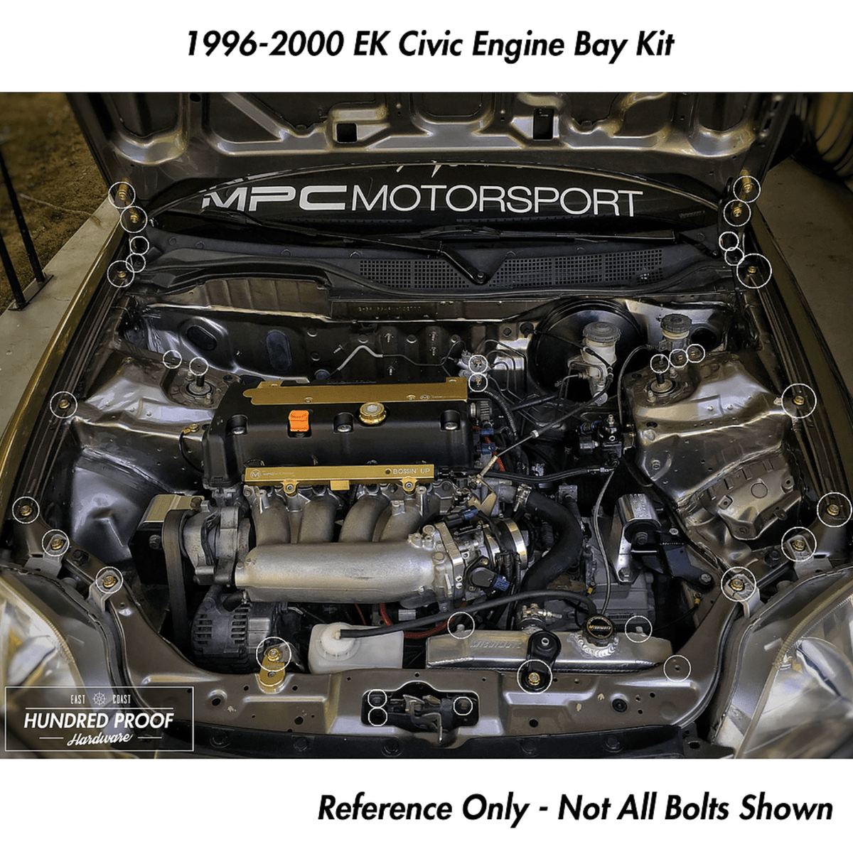 Engine Bay Gold Hardware Kit by MPC Slammedenuff