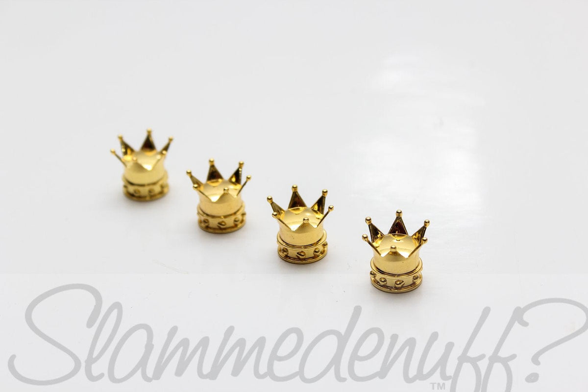 Gold Crown Valve Stem Caps Slammedenuff