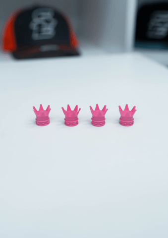 Slammedenuff Valve Stem Caps Pink Crown Valve Stem Caps