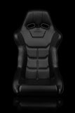 Braum Racing Seats eats Falcon X Series FIA Approved Fixed Back Racing Seat - Black Leatherette (Black Stitching / Black Piping)