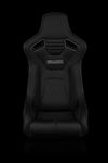 Braum Racing Seats Elite-R Series Fixed Back Bucket Seat - Black Polo Cloth (Black Stitching / Black Piping)