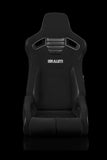 Braum Racing Seats Elite-R Series Sport Seats - Black Jacquard (Black Stitching / Black Piping)