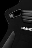Braum Racing Seats Elite-R Series Sport Seats - Black Jacquard (Black Stitching / Black Piping)