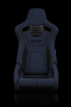 Braum Racing Seats Elite-R Series Sport Seats - Blue Jacquard (Black Stitching / Black Piping)