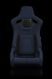 Braum Racing Seats Elite-R Series Sport Seats - Blue Jacquard (Black Stitching / Black Piping)