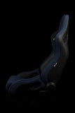 Braum Racing Seats Elite-R Series Sport Seats - Blue Jacquard (Black Stitching / Black Piping)