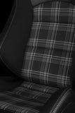 Braum Racing Seats Elite-S Series Sport Seats - Black & Grey Plaid (Grey Stitching)