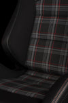 Braum Racing Seats Elite-S Series Sport Seats - Black & Red Plaid (Red Stitching)