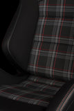 Braum Racing Seats Elite-S Series Sport Seats - Black & Red Plaid (Red Stitching)