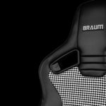 Braum Racing Seats Elite V2 Series Sport Seats - Black & Houndstooth Cloth
