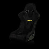 Braum Racing Seats Falcon-R Composite Carbon Kevlar Bucket Seat - Black Alcantara (Yellow Stitching)