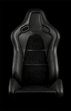 Braum Racing Seats Falcon-S Composite Carbon Fiber Honeycomb Shell Reclining Seats - Black Alcantara Inserts