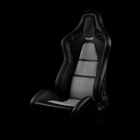 Braum Racing Seats Falcon-S Composite Carbon Fiber Honeycomb Shell Reclining Seats - Houndstooth Inserts