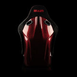 Braum Racing Seats Falcon-S Composite FRP Bucket Seat - Black Alcantara W/ Red Glitter Composite