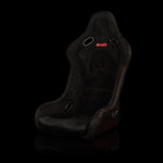 Braum Racing Seats Falcon-S Composite FRP Bucket Seat - Black Alcantara W/ Red Glitter Composite