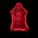 Braum Racing Seats Falcon-S Composite FRP Bucket Seat - Red Alcantara W/ Black Glitter Composite