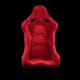 Braum Racing Seats Falcon-S Composite FRP Bucket Seat - Red Alcantara W/ Black Glitter Composite