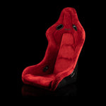 Braum Racing Seats Falcon-S Composite FRP Bucket Seat - Red Alcantara W/ Black Glitter Composite