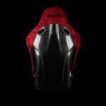 Braum Racing Seats Falcon-S Composite FRP Bucket Seat - Red Alcantara W/ Black Glitter Composite