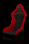 Braum Racing Seats Falcon-S Composite FRP Bucket Seat - Red Jacquard Black Stitching