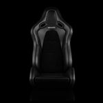 Braum Racing Seats Falcon-S Composite FRP Reclining Seats - Black Alcantara W/ Black Stitching | Dual Knob Recliner