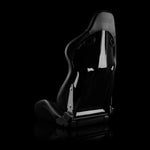 Braum Racing Seats Falcon-S Composite FRP Reclining Seats - Black Alcantara W/ Black Stitching | Dual Knob Recliner