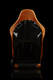 Braum Racing Seats Falcon-S Composite FRP Reclining Seats - British Tan W/ Black Stitching