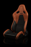 Braum Racing Seats Falcon-S Composite FRP Reclining Seats - British Tan W/ Black Stitching