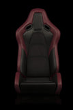 Braum Racing Seats Falcon-S Composite FRP Reclining Seats - Maroon W/ Black Stitching