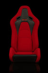 Braum Racing Seats Falcon-S Composite FRP Reclining Seats - Red Jacquard