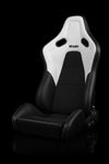 Braum Racing Seats Falcon-S Composite FRP Reclining Seats - White W/ White Stitching