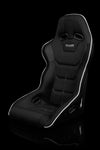 Braum Racing Seats Falcon X Series FIA Approved Fixed Back Racing Seat - Black Polo Cloth (White Stitching / White Piping)