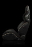 Braum Racing Seats Orue S Series Sport Seats - Honeycomb Alcantara (Orange Stitching)