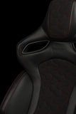 Braum Racing Seats Orue S Series Sport Seats - Honeycomb Alcantara (Red Stitching)