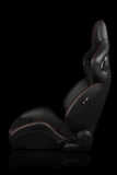 Braum Racing Seats Orue S Series Sport Seats - Honeycomb Alcantara (Red Stitching)