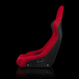 Braum Racing Seats Venom-R Series Fixed Back Bucket Seat - Red Cloth / Carbon Fiber
