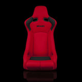 Braum Racing Seats Venom-R Series Fixed Back Bucket Seat - Red Cloth / Carbon Fiber