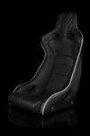 Braum Racing Seats Venom-X Series Fixed Back Bucket Seat - Black Diamond / White Stitching
