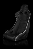 Braum Racing Seats Venom-X Series Fixed Back Bucket Seat - Black Diamond / White Stitching