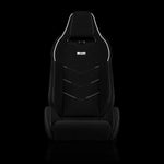 Braum Racing Seats Viper X Series Sport Seats - Black Jacquard / White Piping