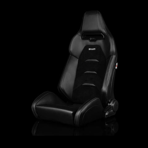 Braum Racing Seats Viper X Series Sport Seats - Black / Suede Inserts