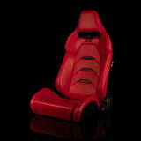 Braum Racing Seats Viper X Series Sport Seats - Red / Black Trim