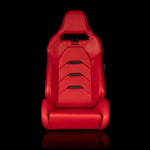 Braum Racing Seats Viper X Series Sport Seats - Red / Black Trim