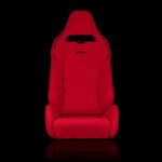 Braum Racing Seats Viper X Series Sport Seats - Red Jacquard / Black Piping