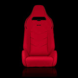 Braum Racing Seats Viper X Series Sport Seats - Red Jacquard / Black Piping
