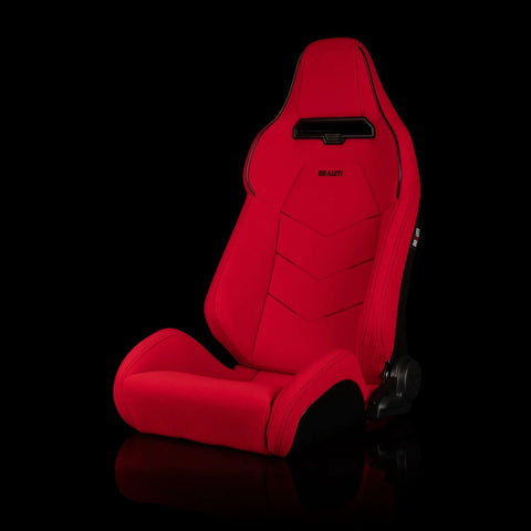 Braum Racing Seats Viper X Series Sport Seats - Red Jacquard / Black Piping