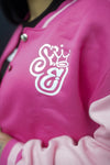 Slammedenuff Hoodies & Jackets Hot Pink Cropped Varsity Jacket