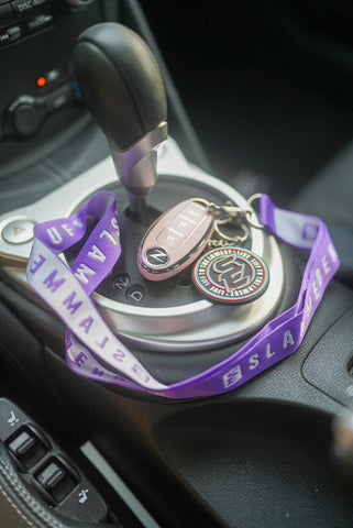 Slammedenuff Lanyards/Keychains Purple/White Lanyard