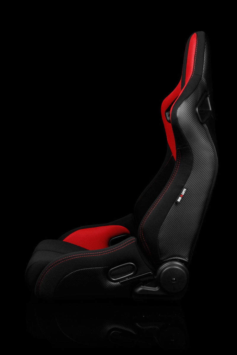 ELITE-R SERIES RACING SEATS ( BLACK & RED CLOTH ) – PAIR – Slammedenuff