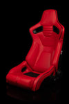 Braum Racing Seats ELITE-R SERIES RACING SEATS ( RED LEATHERETTE | BLACK PIPING ) – PAIR